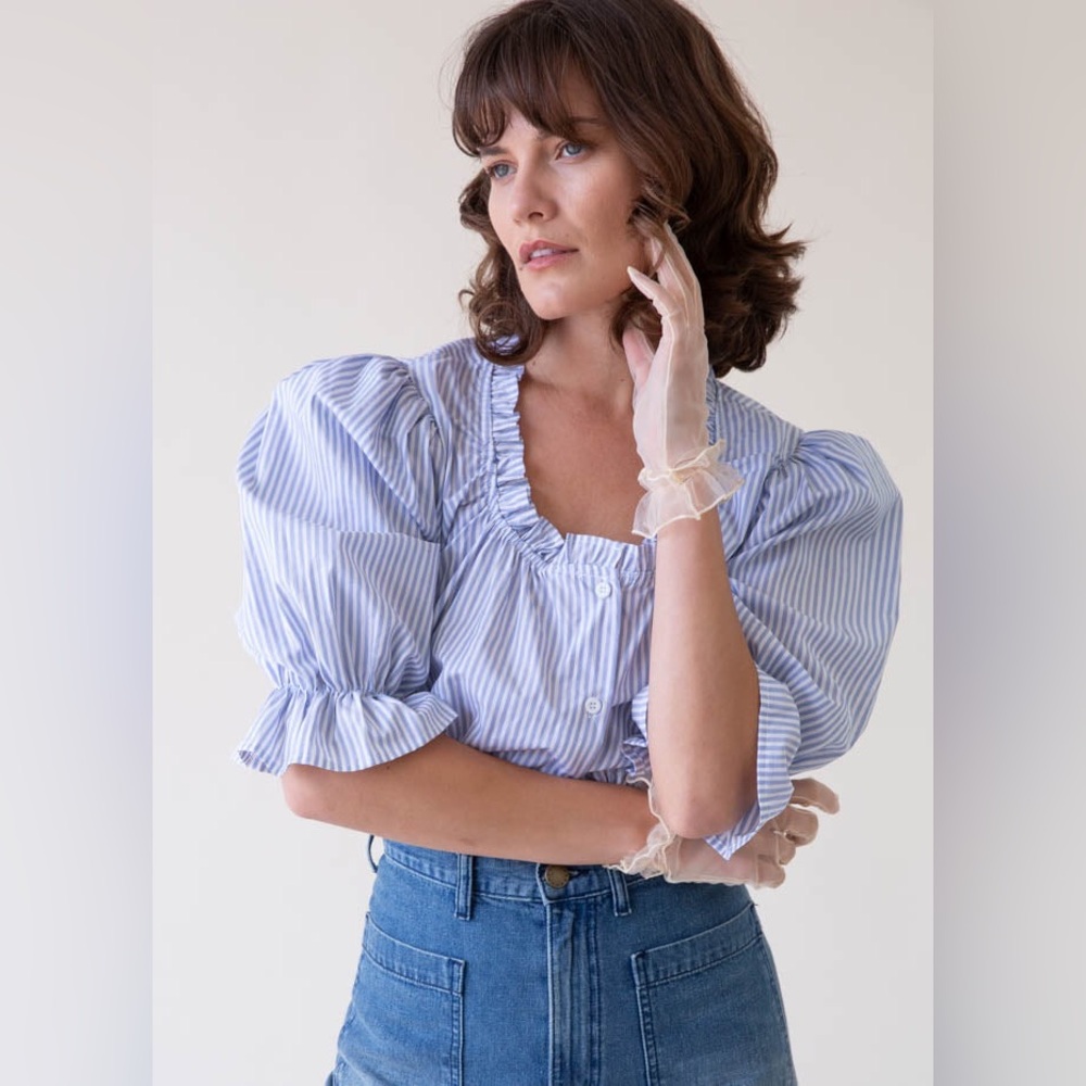 Toit Volant Blue Striped Blouse